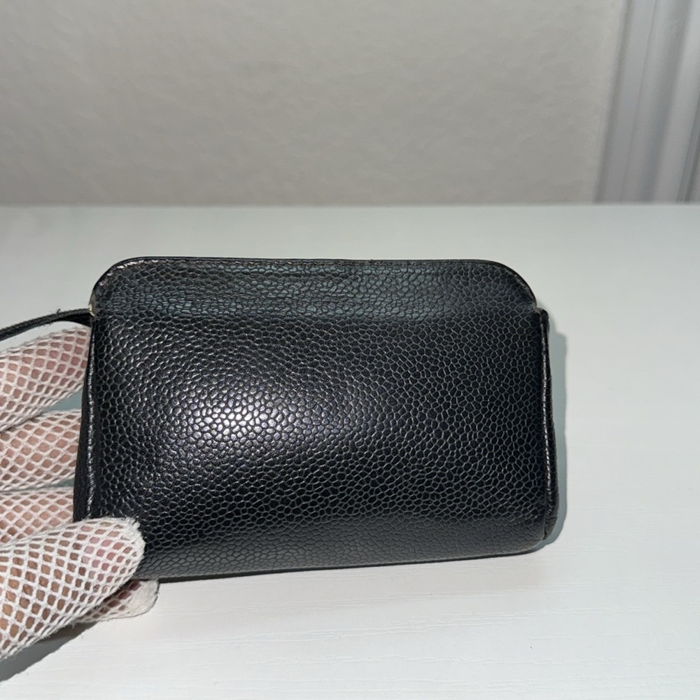 Authentic Chanel Black caviar Leather pouch Wallet - Picture 2 of 16